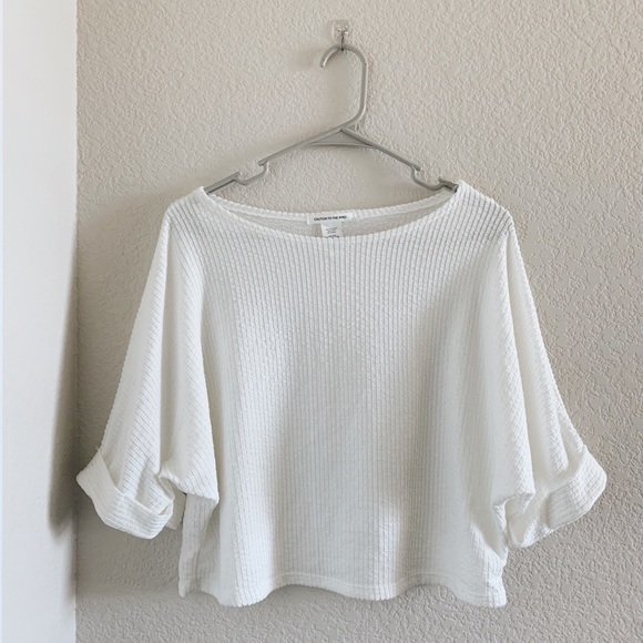 Caution To The Wind Tops - Sweater Crop Top